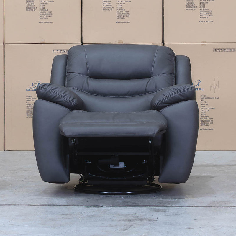 The Airlie Electric Swivel Glider Recliner - Charcoal available to purchase from Warehouse Furniture Clearance at our next sale event.