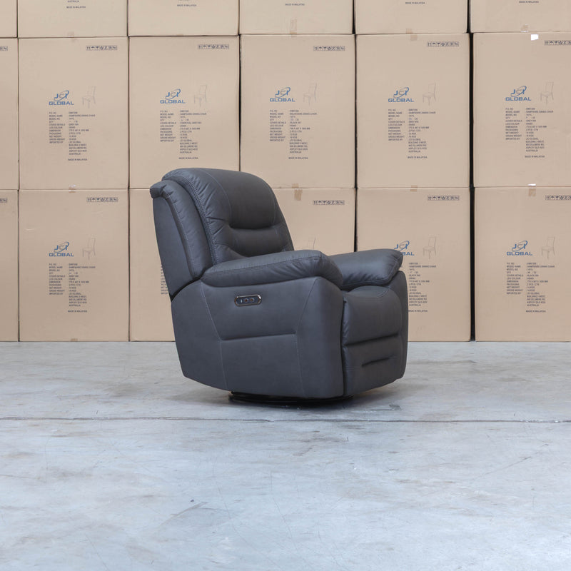 The Airlie Electric Swivel Glider Recliner - Charcoal available to purchase from Warehouse Furniture Clearance at our next sale event.