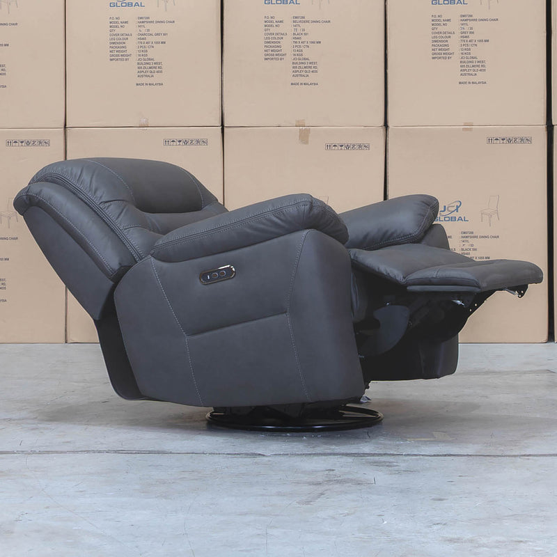 The Airlie Electric Swivel Glider Recliner - Charcoal available to purchase from Warehouse Furniture Clearance at our next sale event.