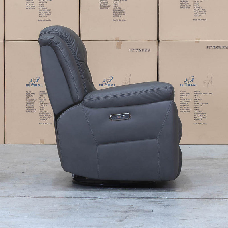 The Airlie Electric Swivel Glider Recliner - Charcoal available to purchase from Warehouse Furniture Clearance at our next sale event.