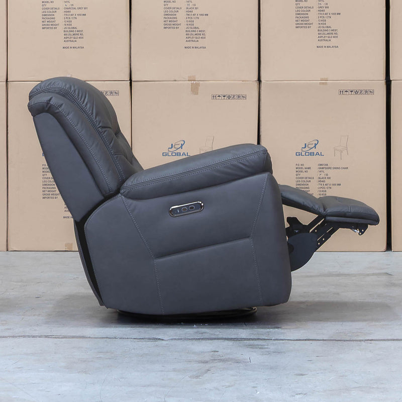 The Airlie Electric Swivel Glider Recliner - Charcoal available to purchase from Warehouse Furniture Clearance at our next sale event.