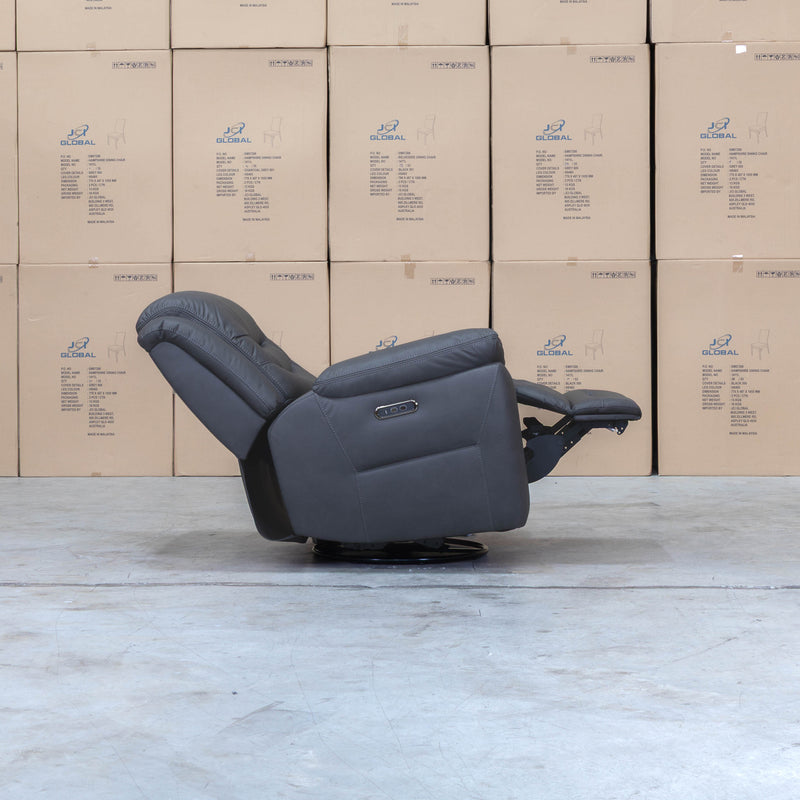 The Airlie Electric Swivel Glider Recliner - Charcoal available to purchase from Warehouse Furniture Clearance at our next sale event.