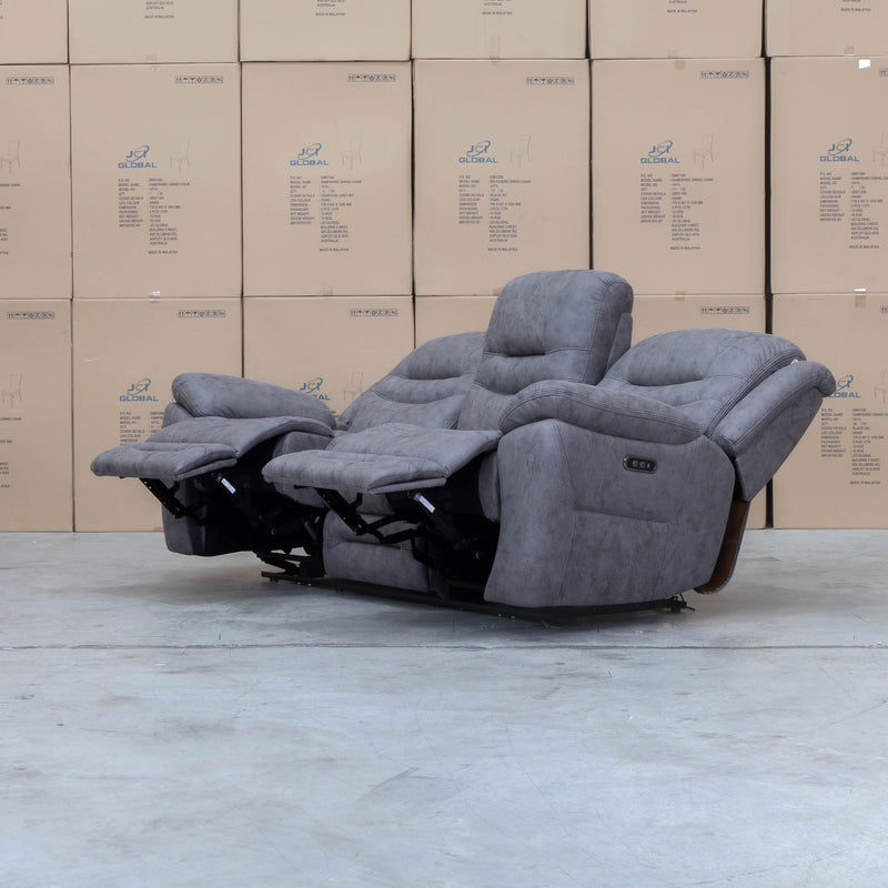 The Airlie Three Seat Electric Recliner Lounge - Slate available to purchase from Warehouse Furniture Clearance at our next sale event.