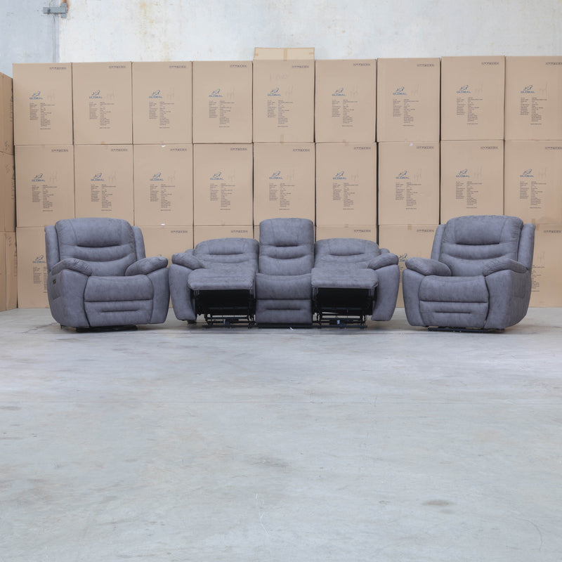 The Airlie Three Seat Electric Recliner Lounge - Slate available to purchase from Warehouse Furniture Clearance at our next sale event.