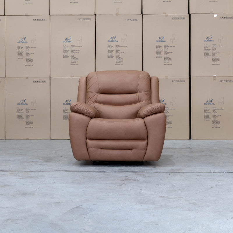 The Airlie Electric Swivel Glider Recliner - Tan available to purchase from Warehouse Furniture Clearance at our next sale event.