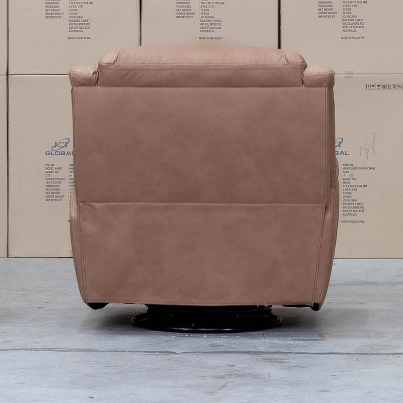 The Airlie Electric Swivel Glider Recliner - Tan available to purchase from Warehouse Furniture Clearance at our next sale event.