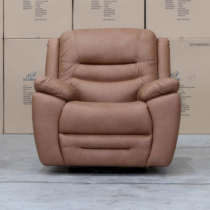 The Airlie Electric Swivel Glider Recliner - Tan available to purchase from Warehouse Furniture Clearance at our next sale event.