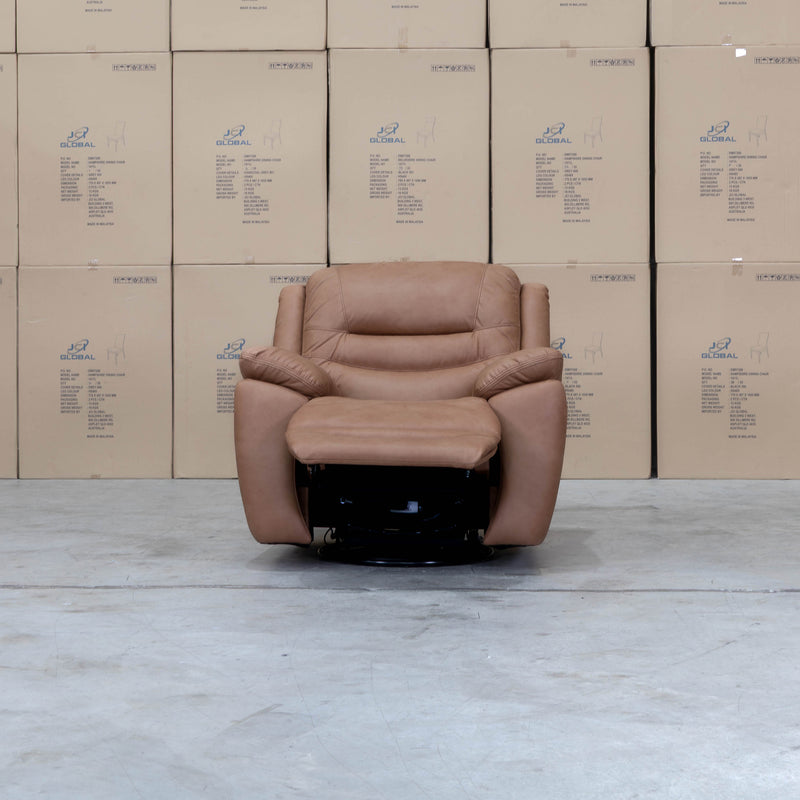 The Airlie Electric Swivel Glider Recliner - Tan available to purchase from Warehouse Furniture Clearance at our next sale event.