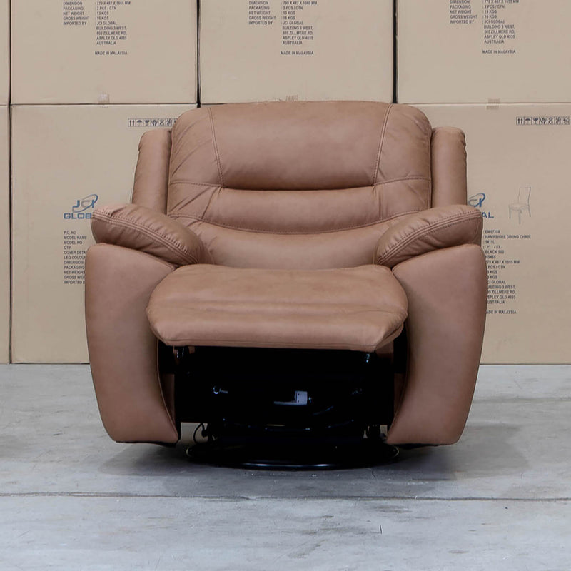 The Airlie Electric Swivel Glider Recliner - Tan available to purchase from Warehouse Furniture Clearance at our next sale event.