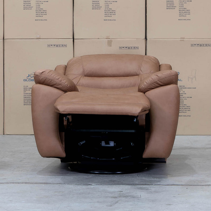 The Airlie Electric Swivel Glider Recliner - Tan available to purchase from Warehouse Furniture Clearance at our next sale event.