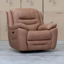 The Airlie Electric Swivel Glider Recliner - Tan available to purchase from Warehouse Furniture Clearance at our next sale event.