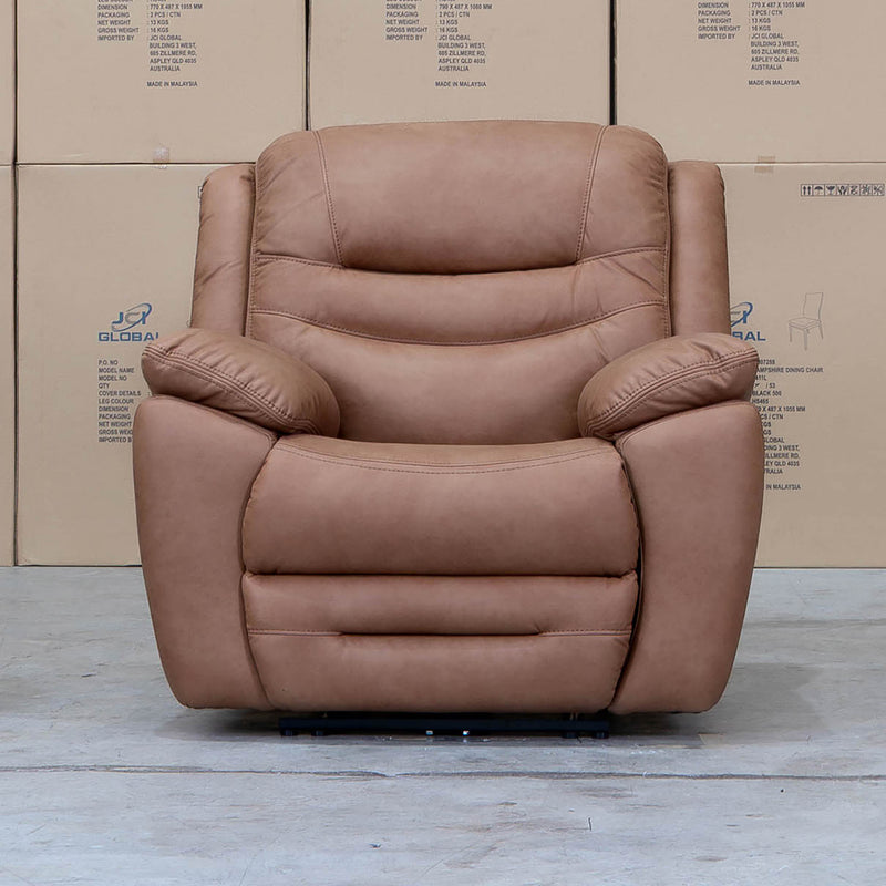 The Airlie Single Electric Recliner - Tan available to purchase from Warehouse Furniture Clearance at our next sale event.