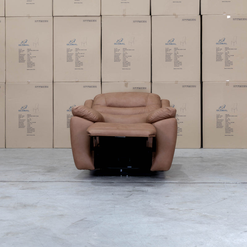 The Airlie Single Electric Recliner - Tan available to purchase from Warehouse Furniture Clearance at our next sale event.