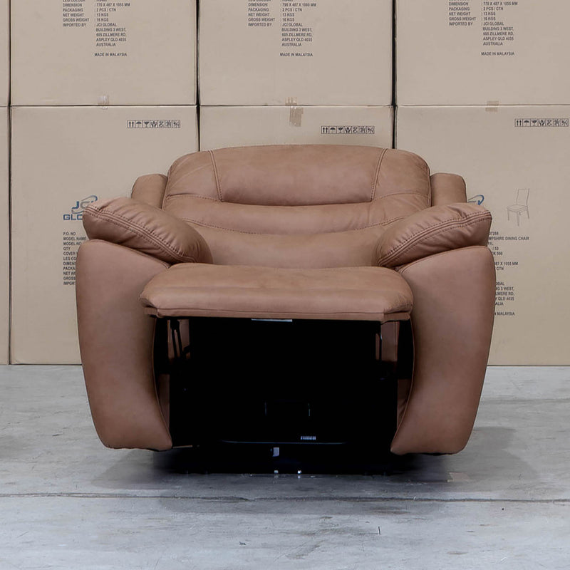 The Airlie Single Electric Recliner - Tan available to purchase from Warehouse Furniture Clearance at our next sale event.