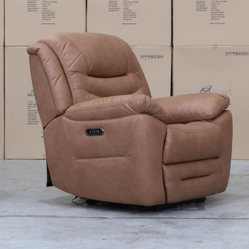 The Airlie Single Electric Recliner - Tan available to purchase from Warehouse Furniture Clearance at our next sale event.