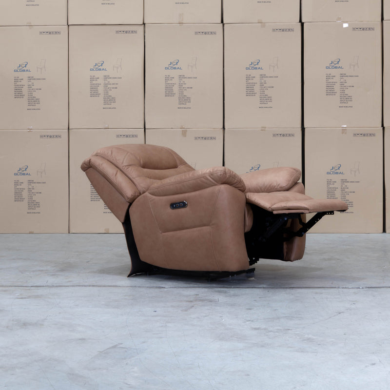 The Airlie Single Electric Recliner - Tan available to purchase from Warehouse Furniture Clearance at our next sale event.