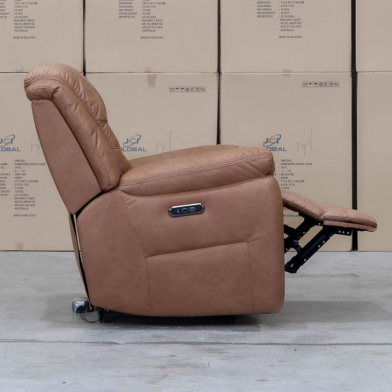 The Airlie Single Electric Recliner - Tan available to purchase from Warehouse Furniture Clearance at our next sale event.