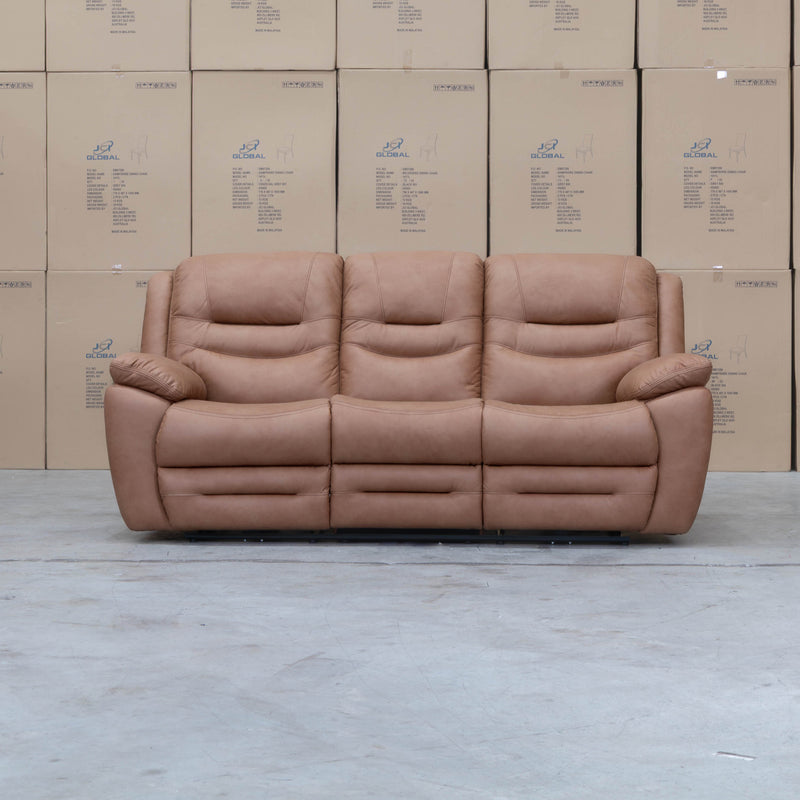The Airlie Three Seat Electric Recliner Lounge - Tan available to purchase from Warehouse Furniture Clearance at our next sale event.
