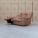The Airlie Three Seat Electric Recliner Lounge - Tan available to purchase from Warehouse Furniture Clearance at our next sale event.