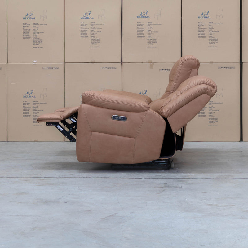 The Airlie Three Seat Electric Recliner Lounge - Tan available to purchase from Warehouse Furniture Clearance at our next sale event.