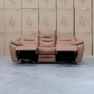 The Airlie Three Seat Electric Recliner Lounge - Tan available to purchase from Warehouse Furniture Clearance at our next sale event.