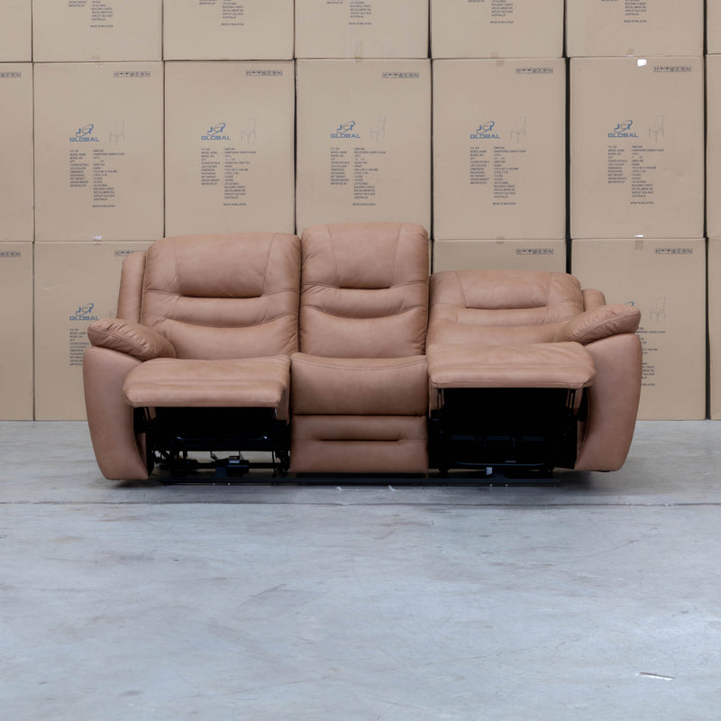 The Airlie Three Seat Electric Recliner Lounge - Tan available to purchase from Warehouse Furniture Clearance at our next sale event.