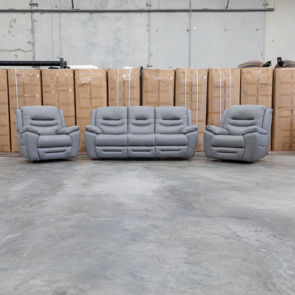 The Airlie Electric Swivel Glider Recliner - Ash available to purchase from Warehouse Furniture Clearance at our next sale event.