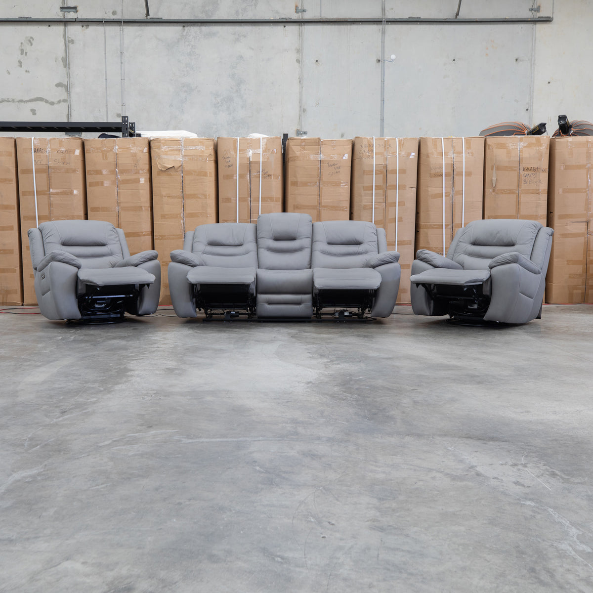 The Airlie Electric Swivel Glider Recliner - Ash available to purchase from Warehouse Furniture Clearance at our next sale event.