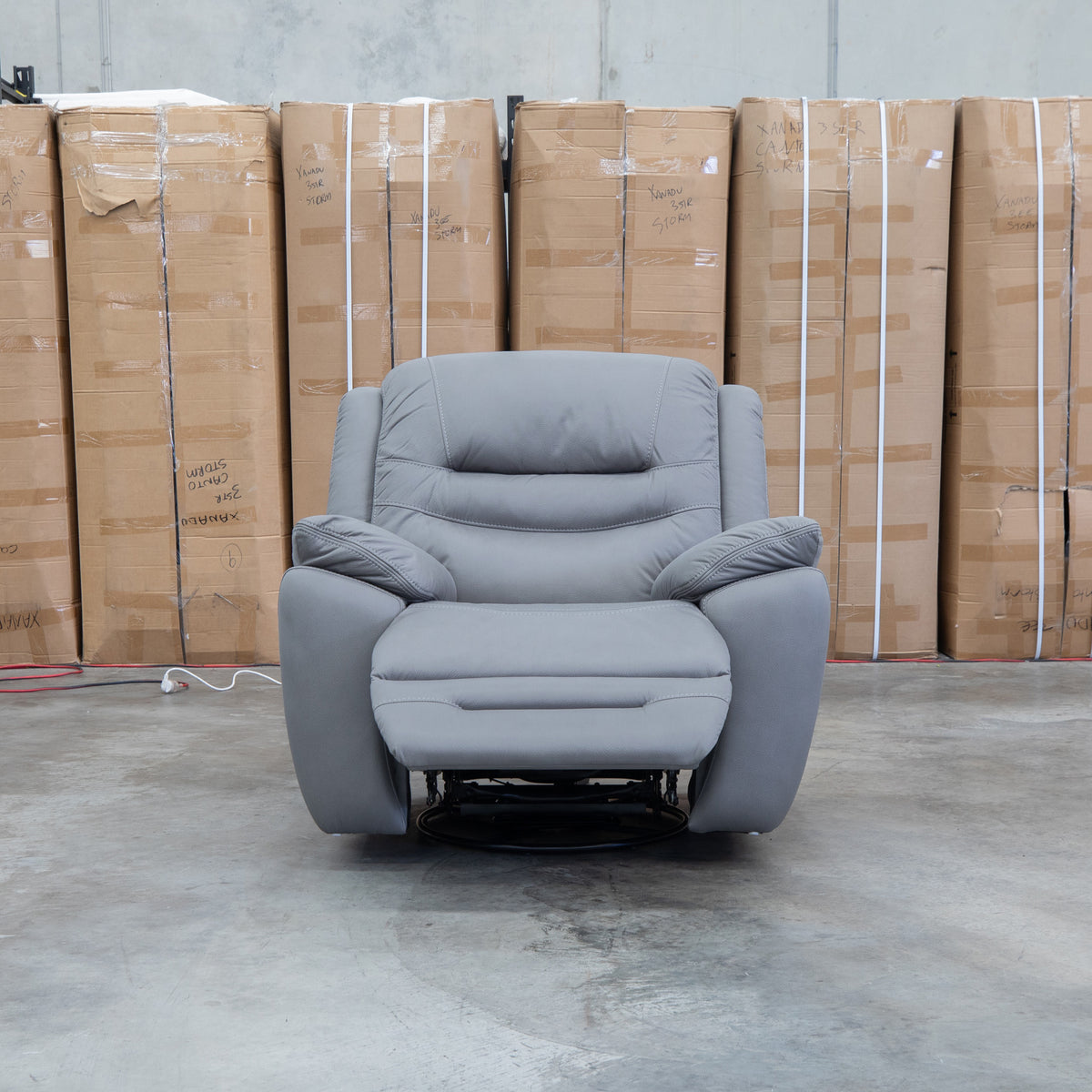 The Airlie Electric Swivel Glider Recliner - Ash available to purchase from Warehouse Furniture Clearance at our next sale event.