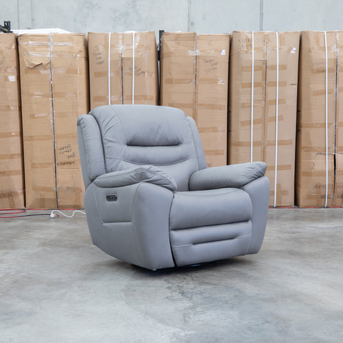The Airlie Electric Swivel Glider Recliner - Ash available to purchase from Warehouse Furniture Clearance at our next sale event.