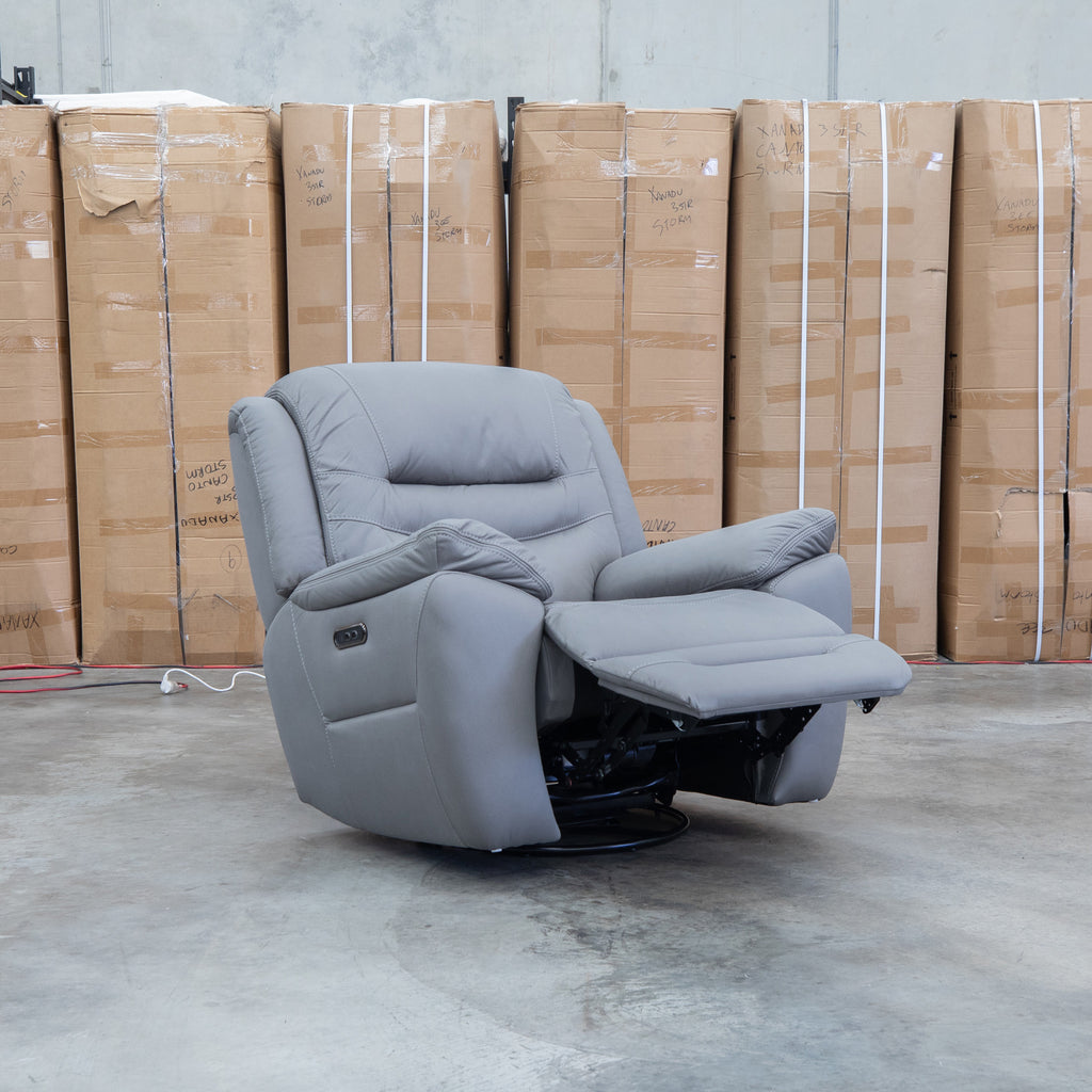 The Airlie Electric Swivel Glider Recliner - Ash available to purchase from Warehouse Furniture Clearance at our next sale event.