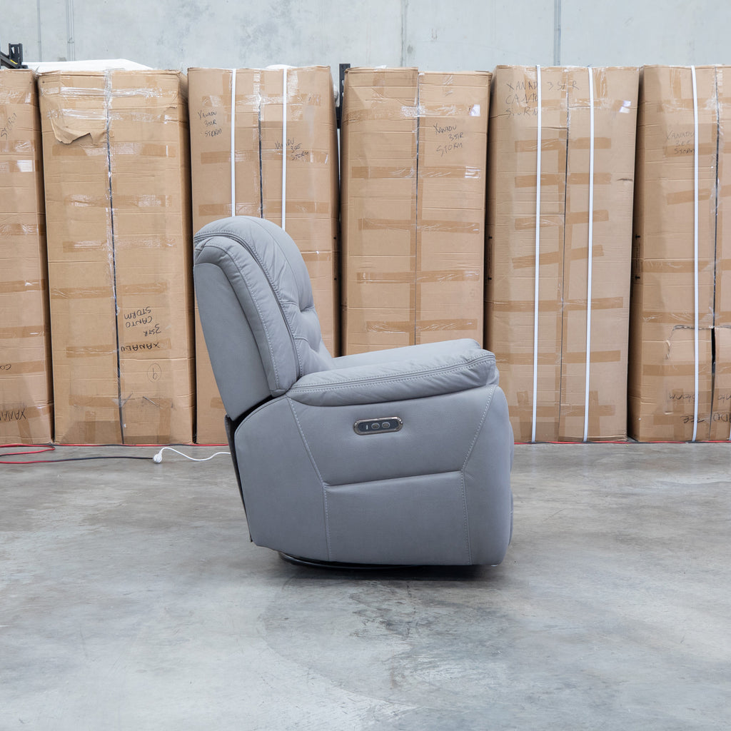 The Airlie Electric Swivel Glider Recliner - Ash available to purchase from Warehouse Furniture Clearance at our next sale event.