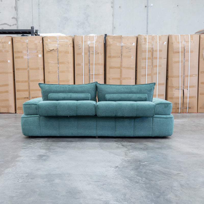 Akiro 2.5 Seat Sofa with Adjustable Backs  - Kelp Green
