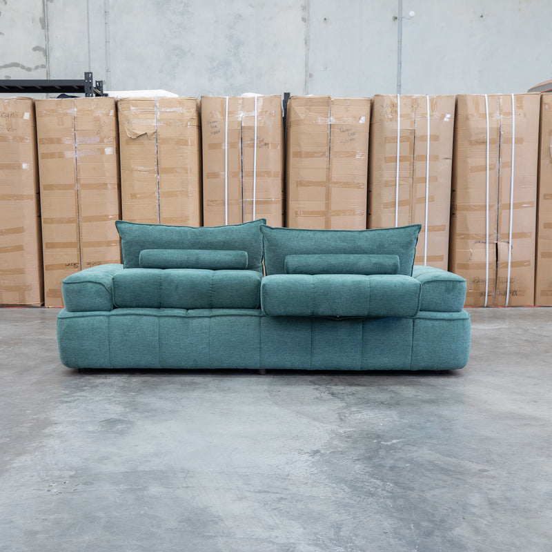 Akiro 2.5 Seat Sofa with Adjustable Backs  - Kelp Green