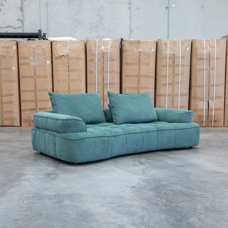 Akiro 2.5 Seat Sofa with Adjustable Backs  - Kelp Green
