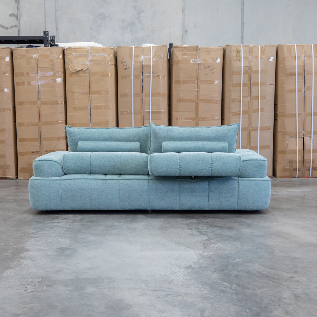 The Akiro 2.5 Seat Sofa with Adjustable Backs - Kelp Green available to purchase from Warehouse Furniture Clearance at our next sale event.