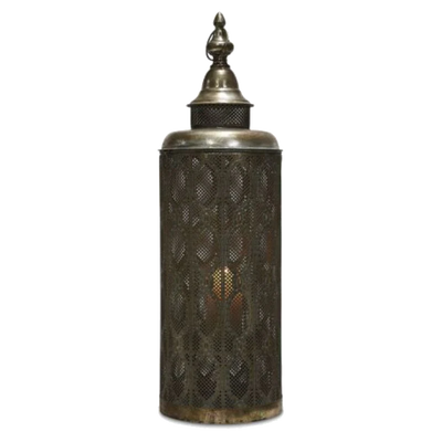 The Aladdin Metal FIligree Floor Lantern Medium - Antique Silver - MQ66 - Available In-Store Only available to purchase from Warehouse Furniture Clearance at our next sale event.