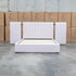 The Albany Queen Fabric Bed Extended Headboard - Beige