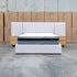 The Albany Queen Fabric Bed Extended Headboard - Beige