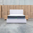The Albany Queen Fabric Bed Extended Headboard - Beige