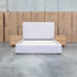 The Albany Queen Fabric Bed Extended Headboard - Beige
