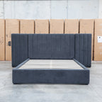 The Albany King Fabric Bed Extended Headboard - Charcoal available to purchase from Warehouse Furniture Clearance at our next sale event.