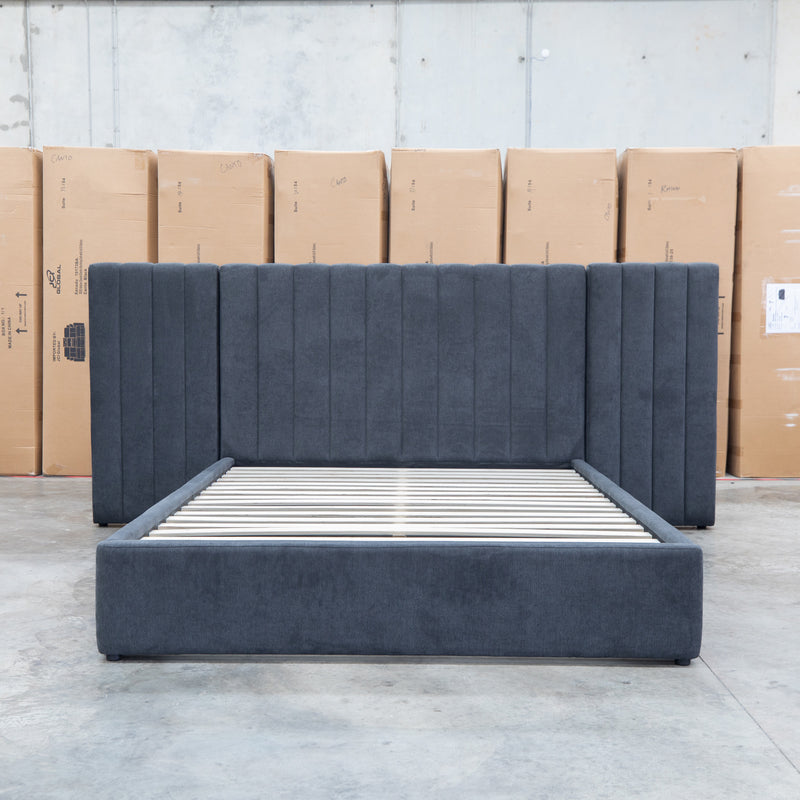 The Albany King Fabric Bed Extended Headboard - Charcoal