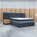 The Albany King Fabric Bed Extended Headboard - Charcoal available to purchase from Warehouse Furniture Clearance at our next sale event.