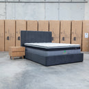 The Albany King Fabric Bed Extended Headboard - Charcoal available to purchase from Warehouse Furniture Clearance at our next sale event.