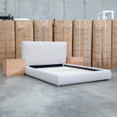 Alina Queen Upholstered Bed - Oat White