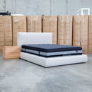 Alina King Upholstered Bed - Oat White