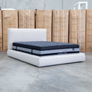 Alina King Upholstered Bed - Oat White