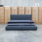 The Alina King Upholstered Bed - Charcoal available to purchase from Warehouse Furniture Clearance at our next sale event.