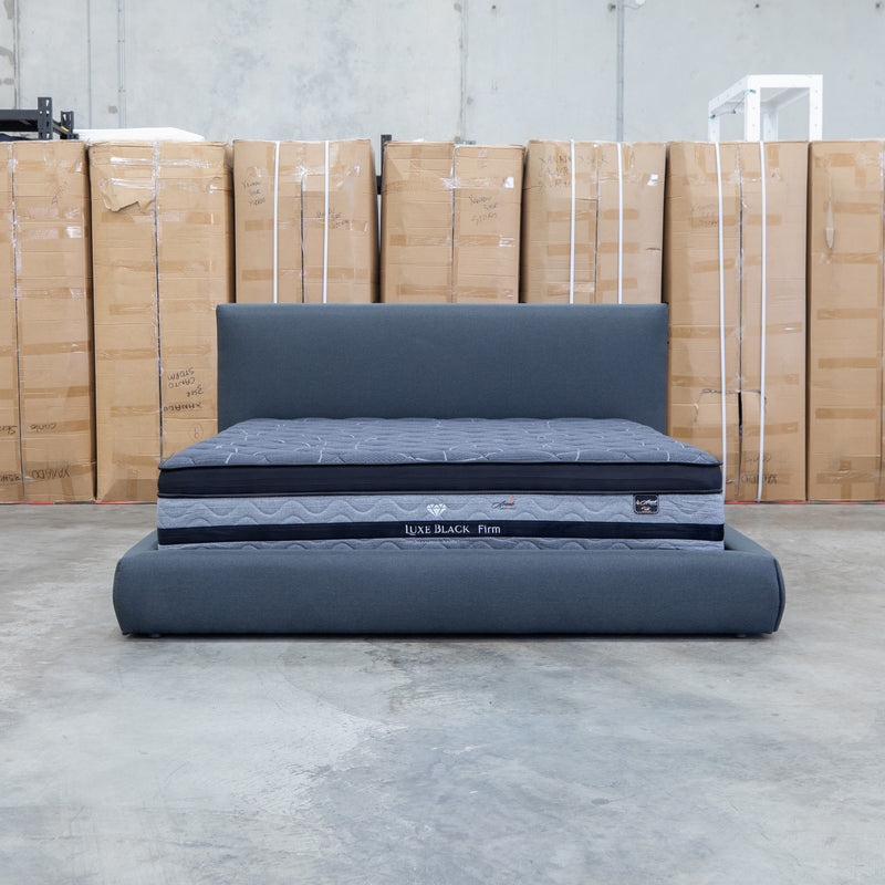 The Alina King Upholstered Bed - Charcoal